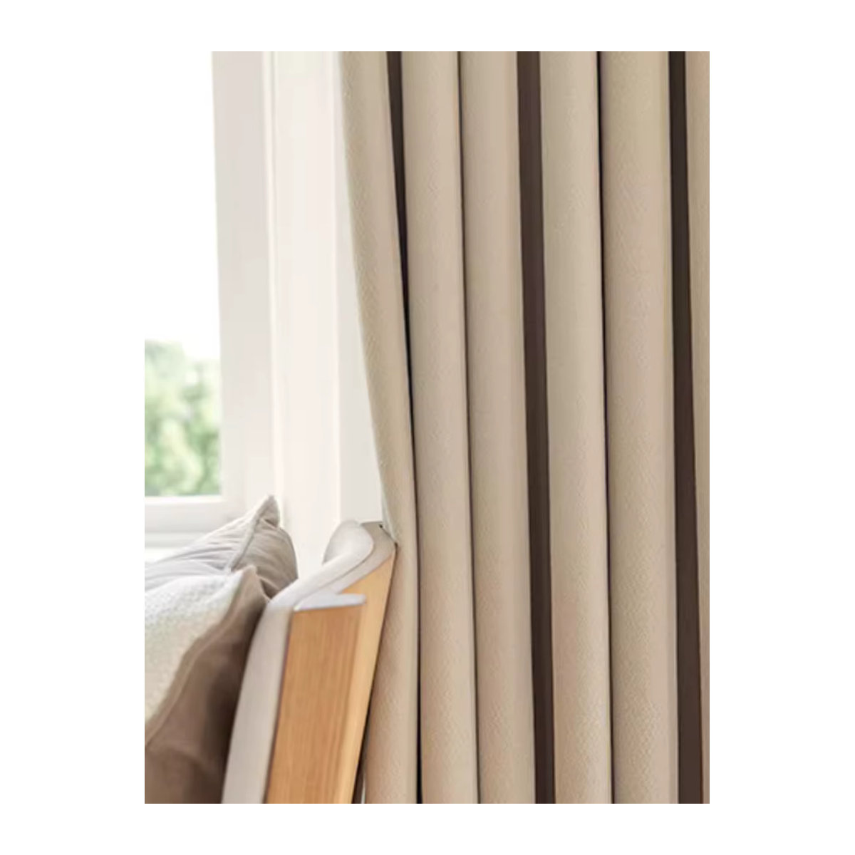 Yuelong Verdunkelungsvorhänge aus Chenille in Cremefarben für dein Schlafzimmer - Bild 6