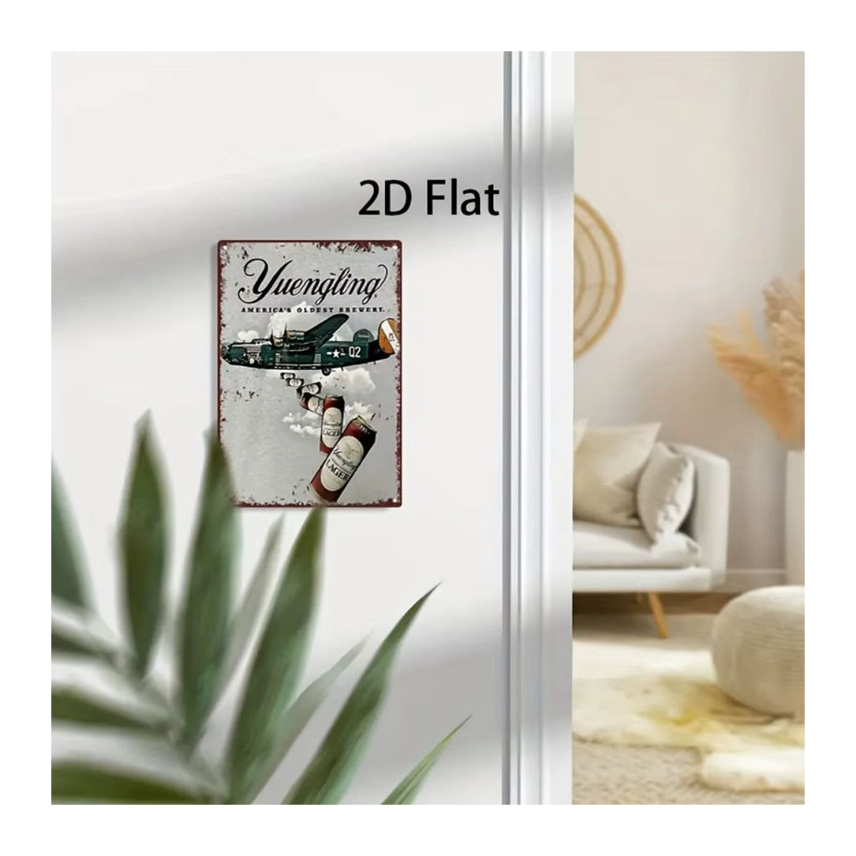 Yuengling Vintage Metallblechschild mit Flugzeugen und Typografie, mehrfarbige Retro-Wanddekoration, B/H: 30 x 20 cm - Bild 4