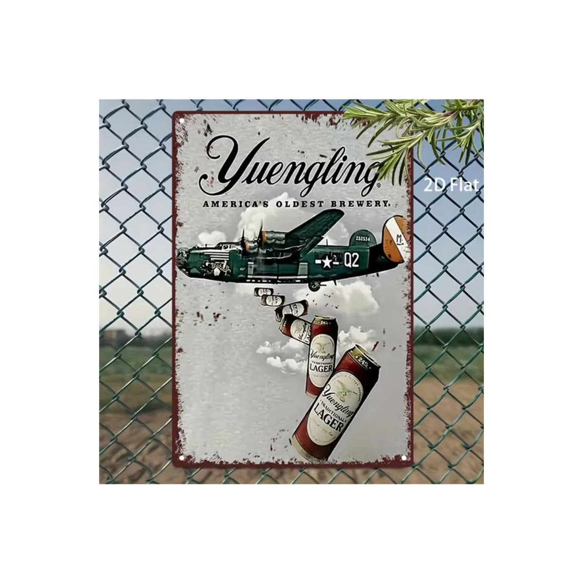 Yuengling Vintage Metallblechschild mit Flugzeugen und Typografie, mehrfarbige Retro-Wanddekoration, B/H: 30 x 20 cm - Bild 7