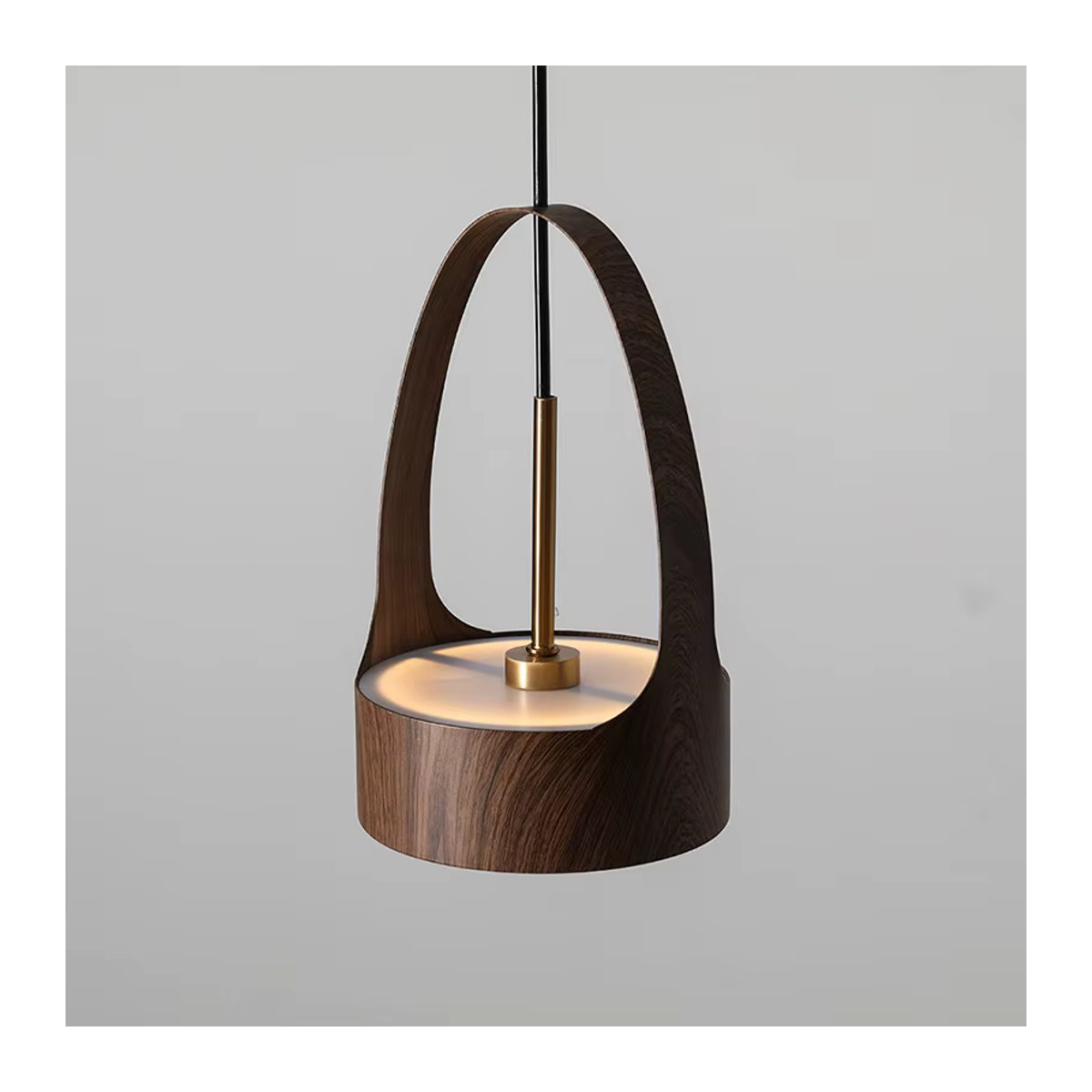 YUENSLIGHTING Moderne Pendelleuchte im skandinavisch-chinesischen Design mit LED und Nussbaum-Optik - Bild 2