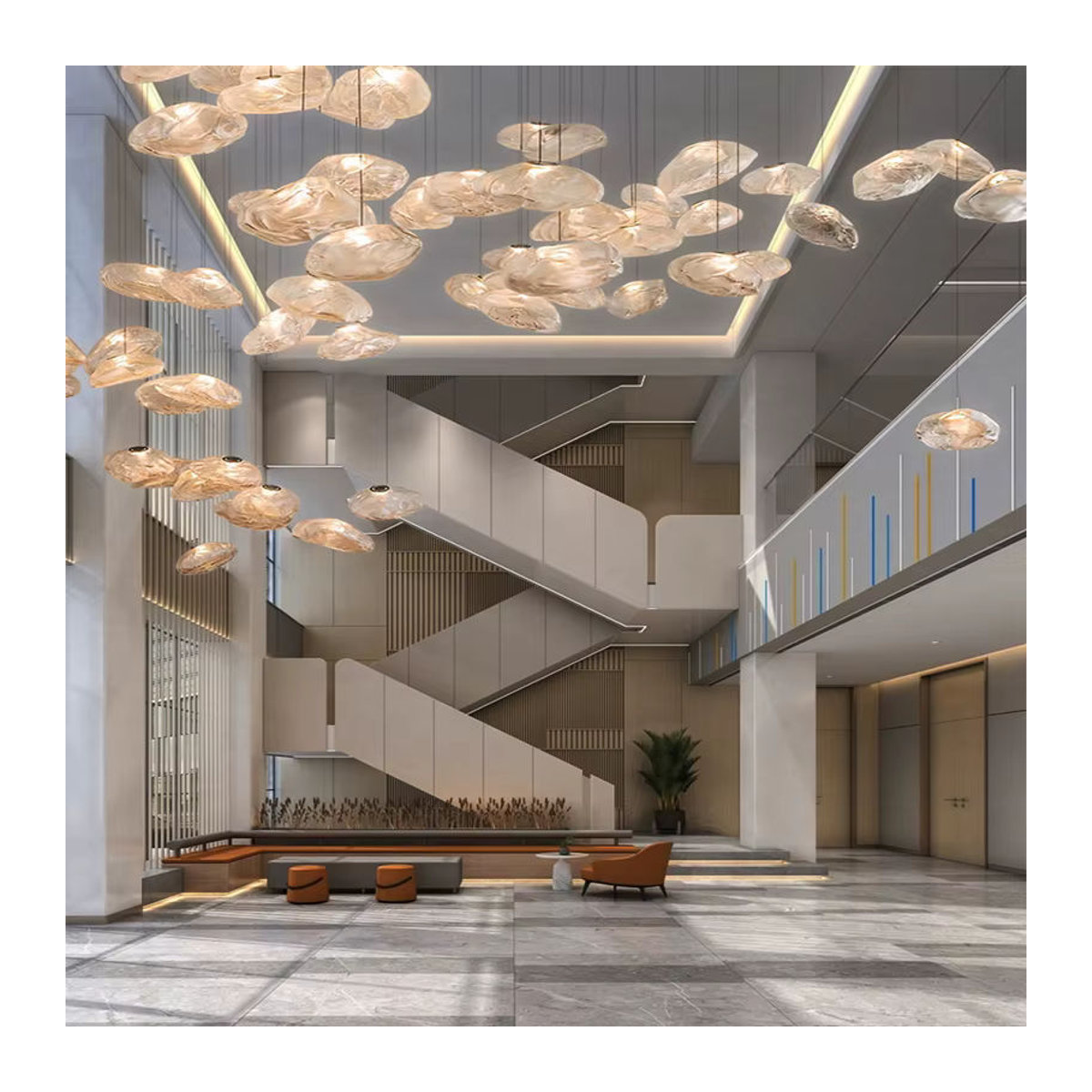YUENSLIGHTING Pendelleuchte aus Glas in Silber im skandinavischen Design für moderne Innenbeleuchtung - Bild 5