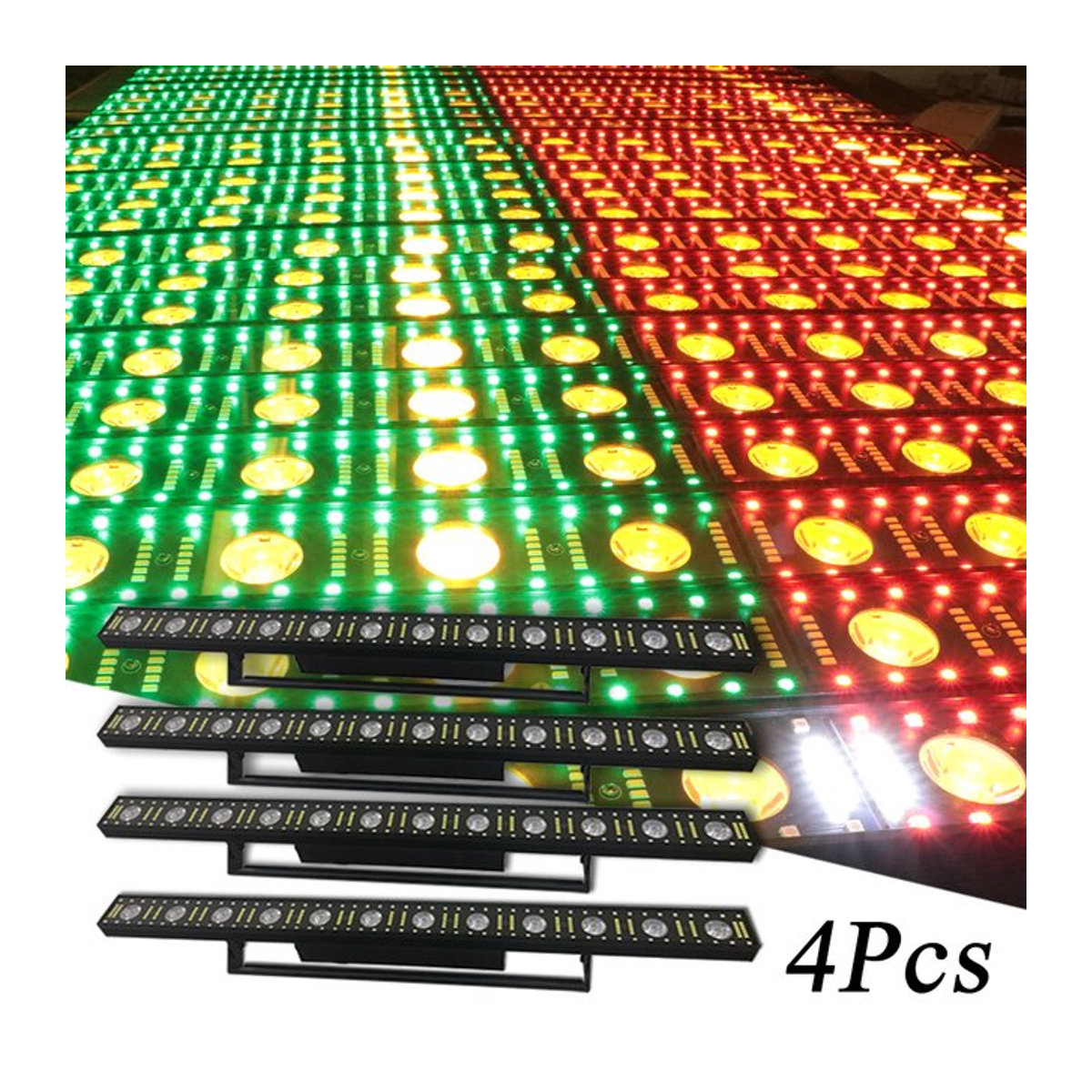 Yuer 4er Set LED Wandwaschanlage RGB 3-in-1 Strahler für Bar, KTV und Disco in Schwarz und Bunt - Bild 1