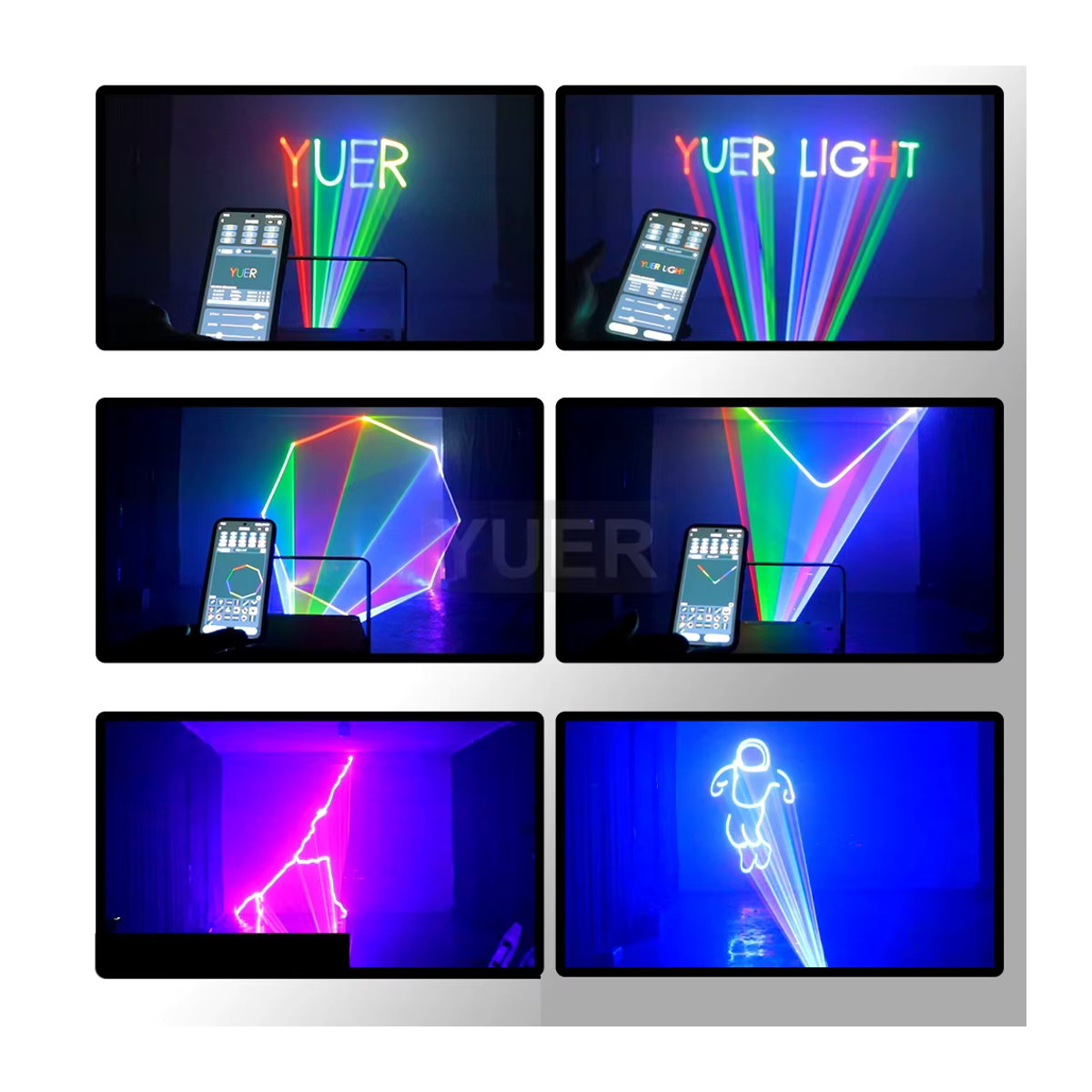 Yuer 5W RGB Laser Projektor mit Bluetooth und APP ILDA Steuerung für DJ, Disco und Party - Bild 6
