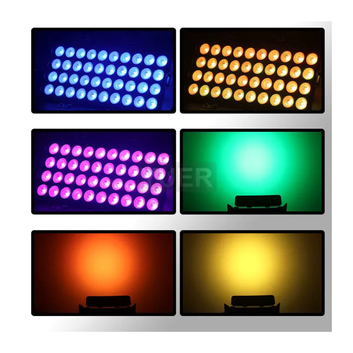 Yuer LED Außenstrahler RGBW IP65 Wall Washer Flutlicht Schwarz B/H: 40 x 15 cm - Bild 6