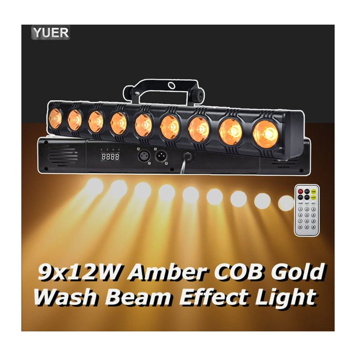 Yuer LED Bar Licht Bernstein Schwarz mit DMX und Fernbedienung für DJ, Party und Bühne - Bild 1