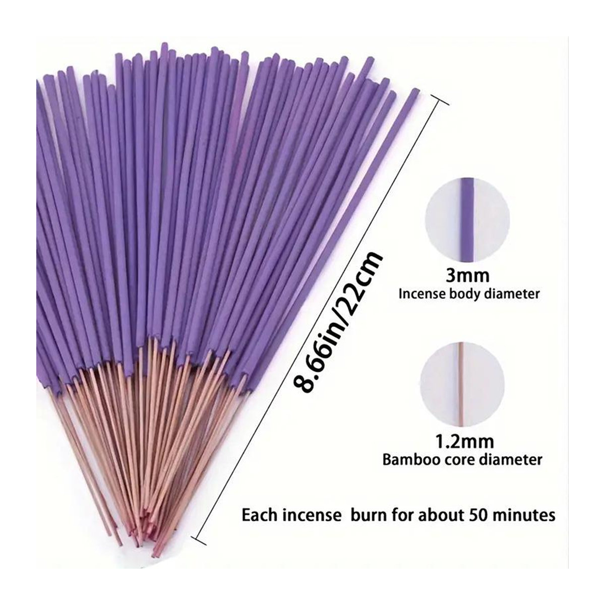 Yukimm Lavendel Aromatherapie Holzstäbchen aus Bambus, lila, Höhe: 26 cm - Bild 2