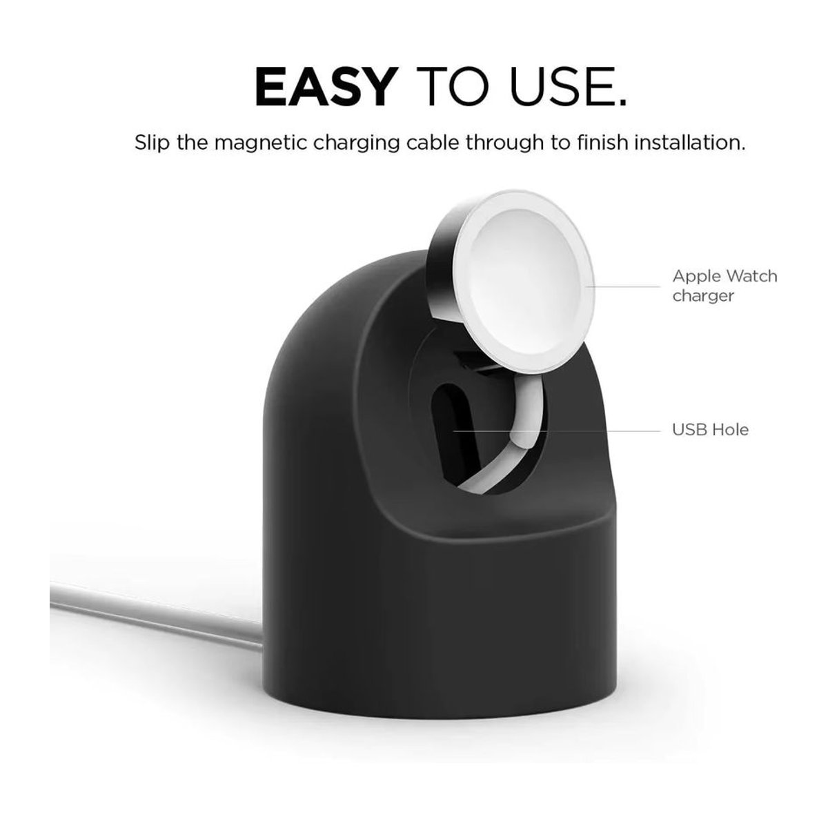 Yunfook Ladestation aus Silikon für Apple Watch Ultra, Series 11 bis 5 sowie SE3, Dockingstation Halterung in Blau oder Schwarz - Bild 2