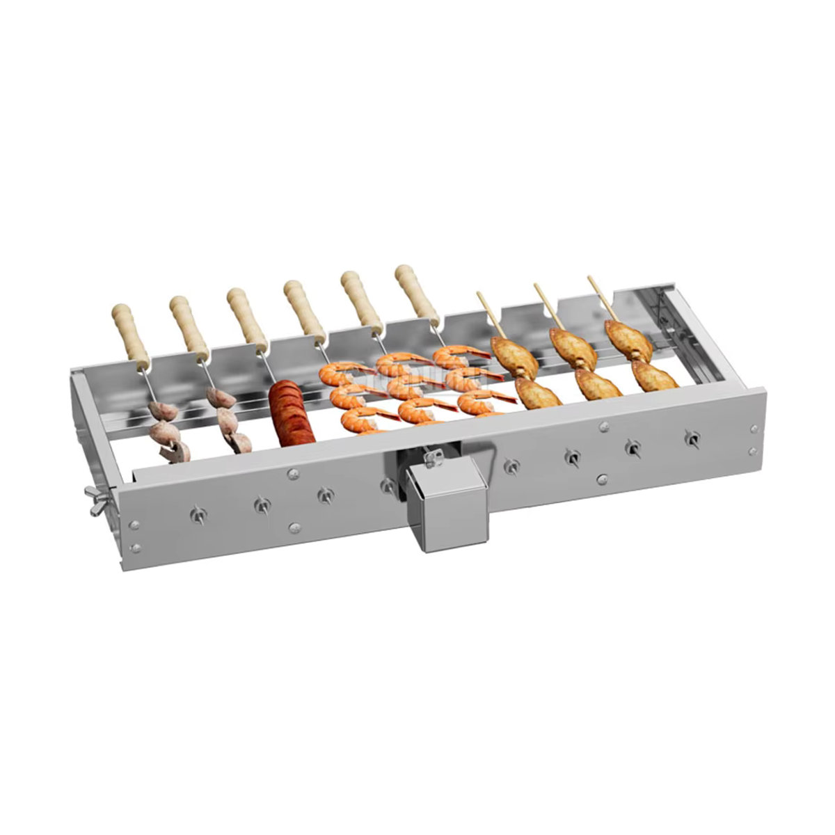 YunlinLi Automatischer Elektro-Drehgrill aus Edelstahl mit verstellbaren Spieß-Grillwerkzeugen - Bild 5