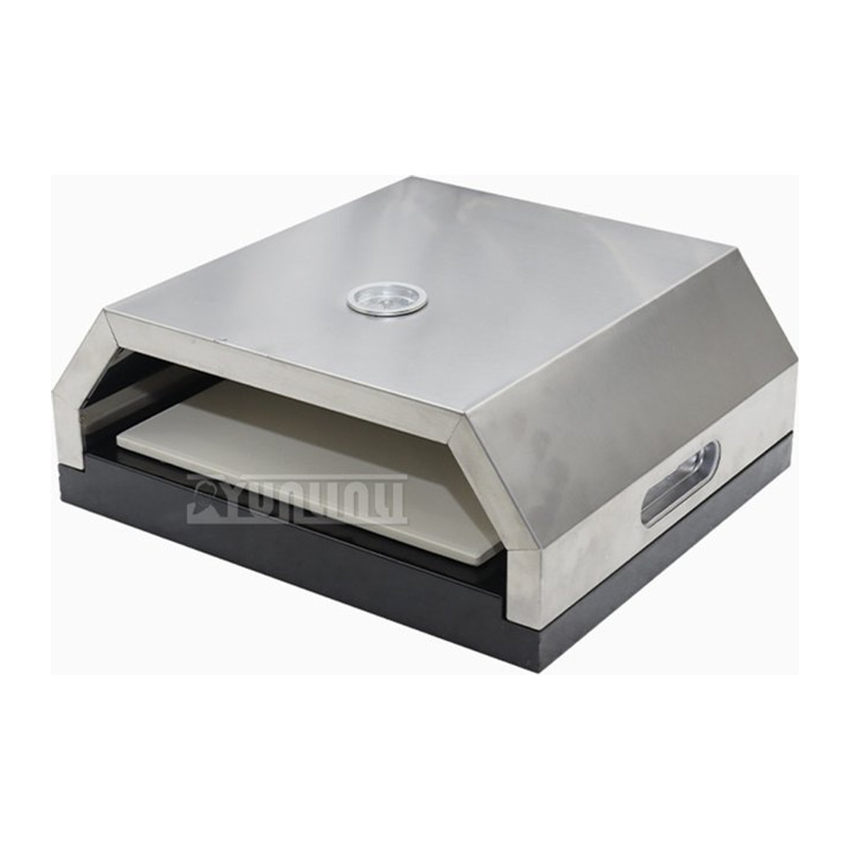 YunlinLi Edelstahl Pizza Ofen mit Thermometer für Outdoor und Camping als Holzkohle oder Gas Grill - Bild 1
