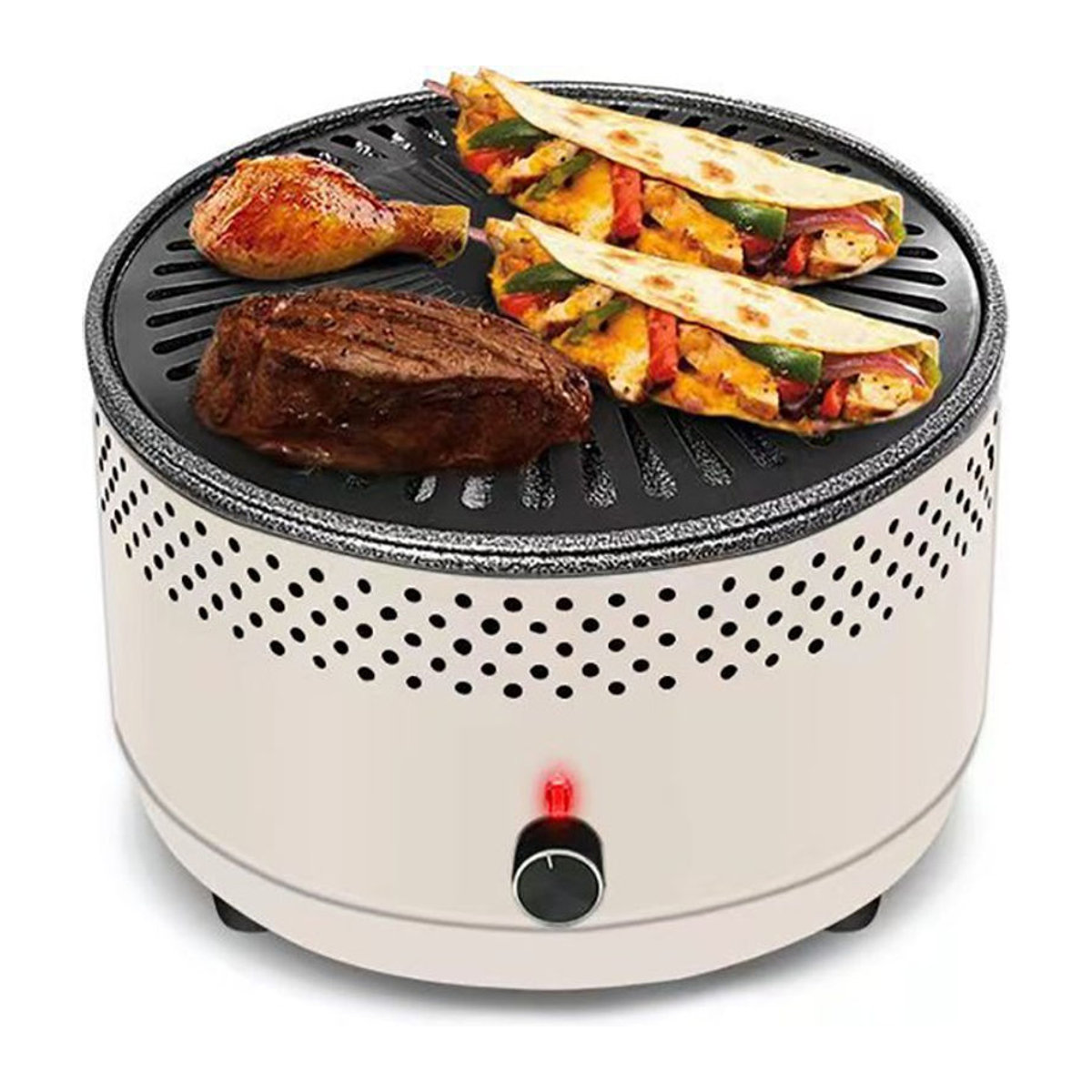 YunlinLi Rauchfreier Holzkohlegrill für den Außenbereich und Camping in Beige - Bild 1