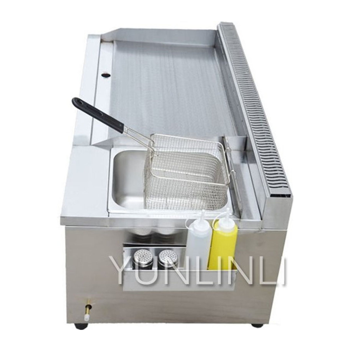 YunlinLi Teppanyaki Gasgrill mit Fritteuse und Grillplatte aus Edelstahl - Bild 1