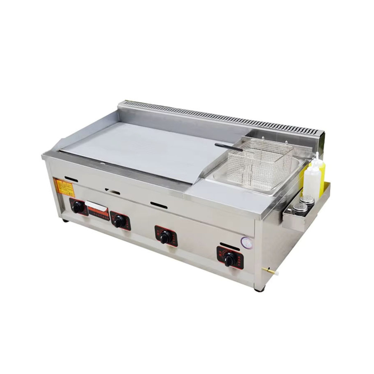 YunlinLi Teppanyaki Gasgrill mit Fritteuse und Grillplatte aus Edelstahl - Bild 2