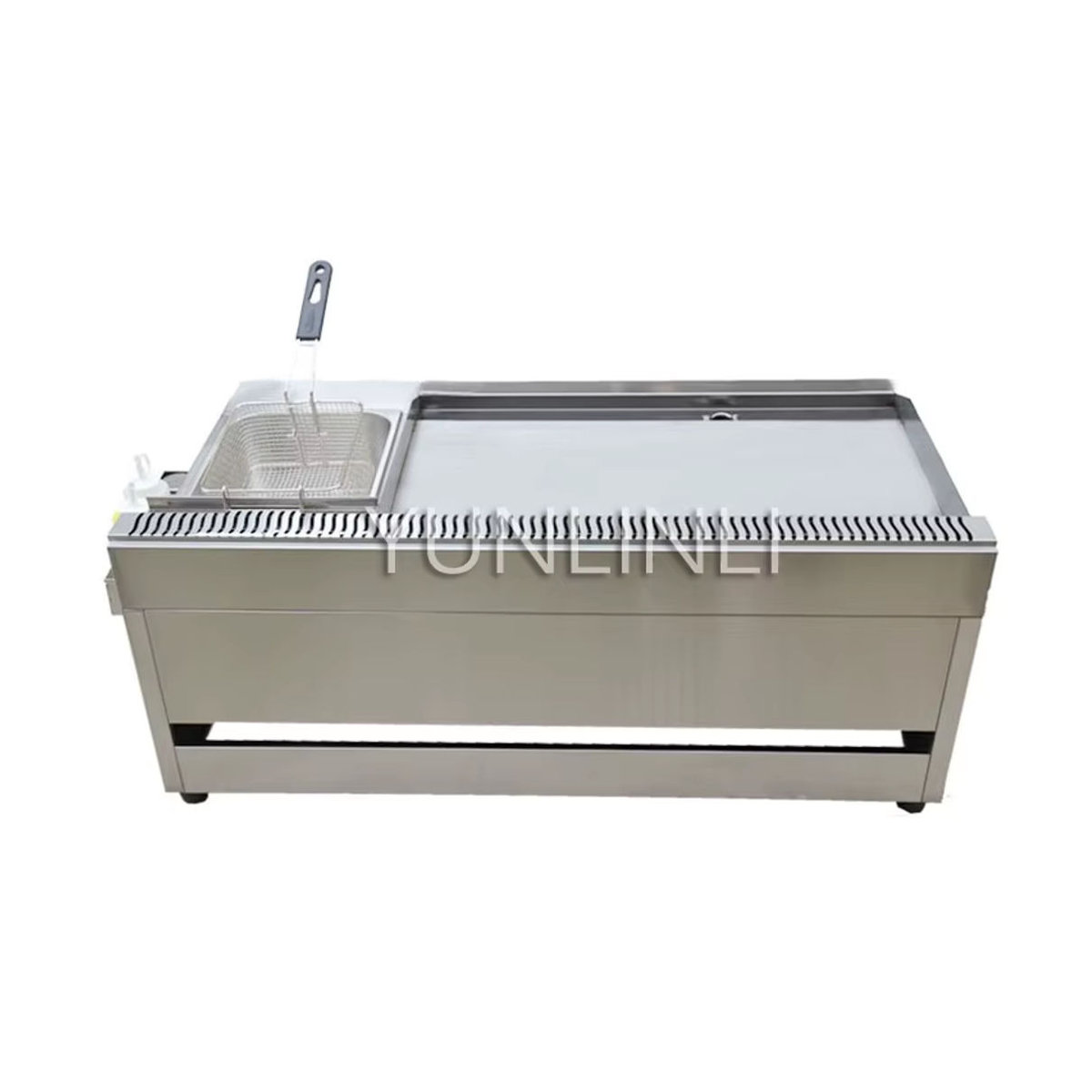 YunlinLi Teppanyaki Gasgrill mit Fritteuse und Grillplatte aus Edelstahl - Bild 4