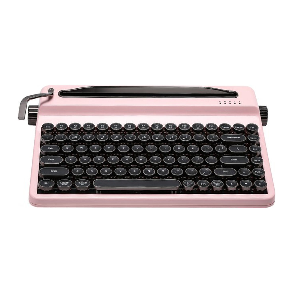 YUNZII QL75 Mechanische Tastatur im Retro-Design mit runden Tastenkappen, Wireless, RGB, QMK/VIA, Hot-Swap, Rosa und Grün - Bild 1