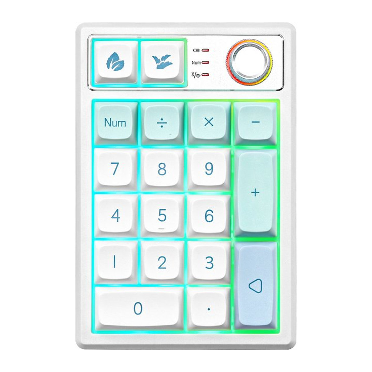 Yunzii yz19 Mechanischer Nummernblock, Drahtloser 19-Tasten Ziffernblock in Mint, RGB Beleuchtung mit PBT Keycaps und Hot-Swap Funktion - Bild 1