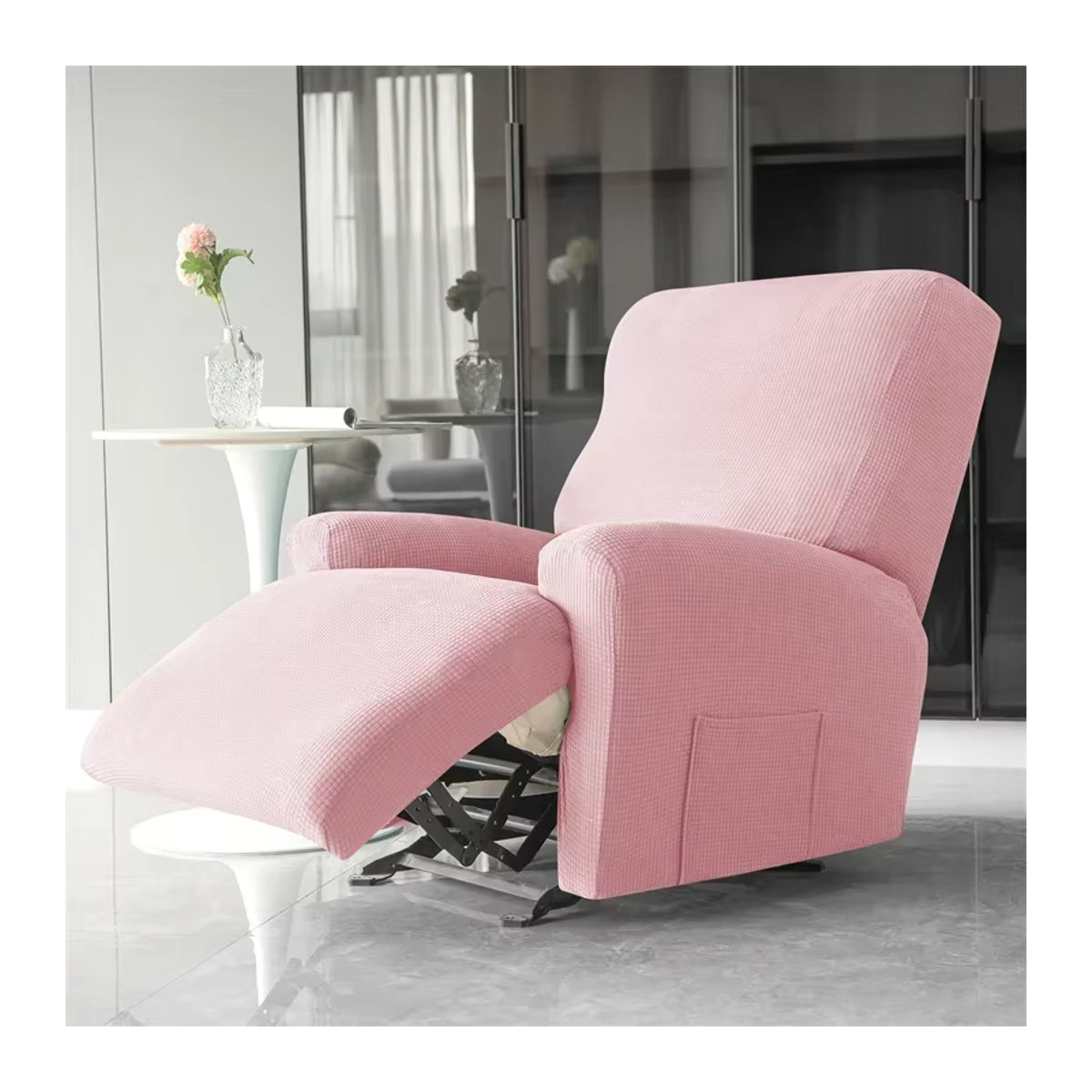 Yupartex 4-teiliges Set Polarfleece Sofa-Schutzbezüge, elastische Einzelsitzbezüge für Liegesofas, mehrfarbig - Bild 3