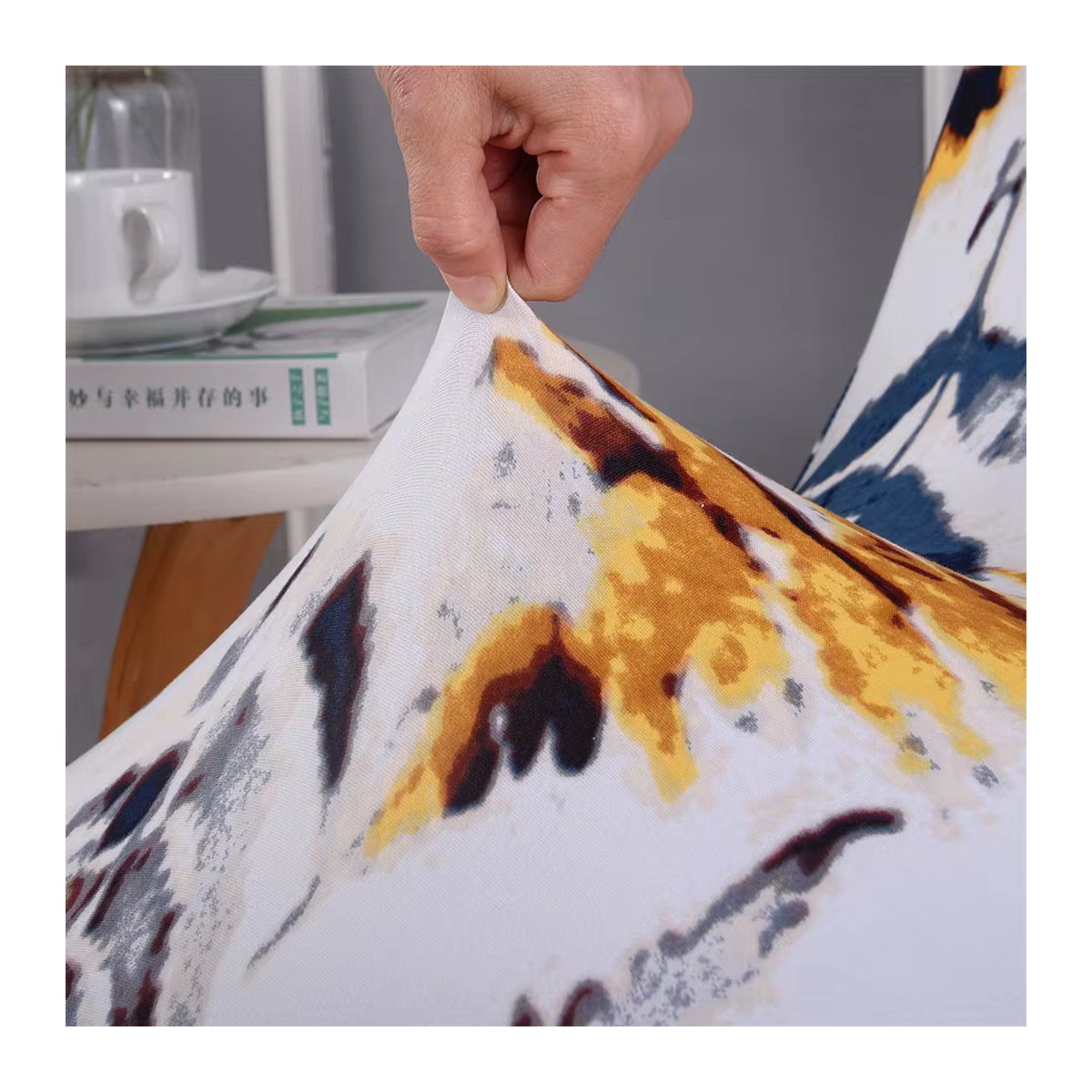Yupartex Elastischer Stuhlbezug mit geometrischem Design aus Spandex in Mehrfarbig zum Schutz deiner Esszimmerstühle - Bild 2