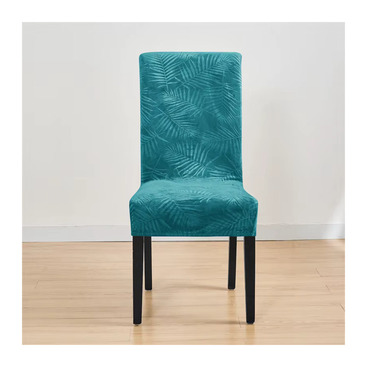 Yupartex Esszimmerstuhl Bezug aus weichem Samt mit Blätter-Jacquard-Muster, elastischer Stuhlschutz für deine Sitzmöbel - Bild 5