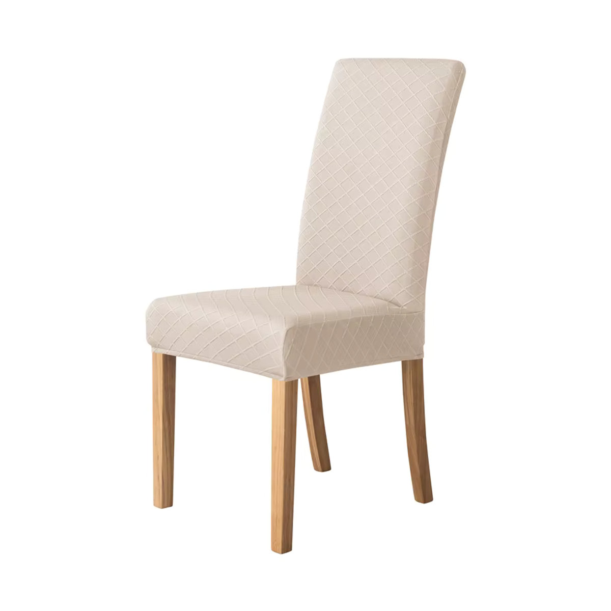 Yupartex Jacquard Esszimmer Stuhl Abdeckung in Beige, elastischer Universal Sitzschutz für Stühle - Bild 5