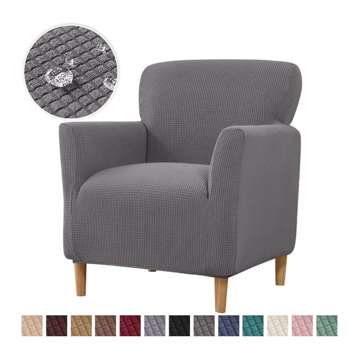 Yupartex Polarfleece Sesselbezug in Grau als elastischer Schonbezug für deinen Sessel - Bild 1