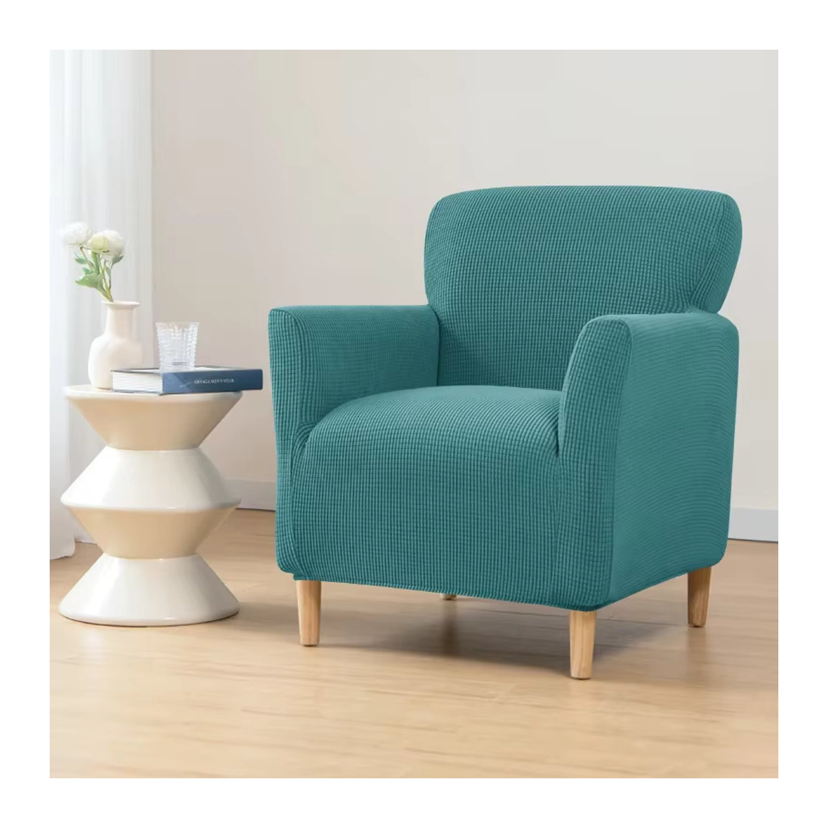 Yupartex Polarfleece Sesselbezug in Grau als elastischer Schonbezug für deinen Sessel - Bild 4