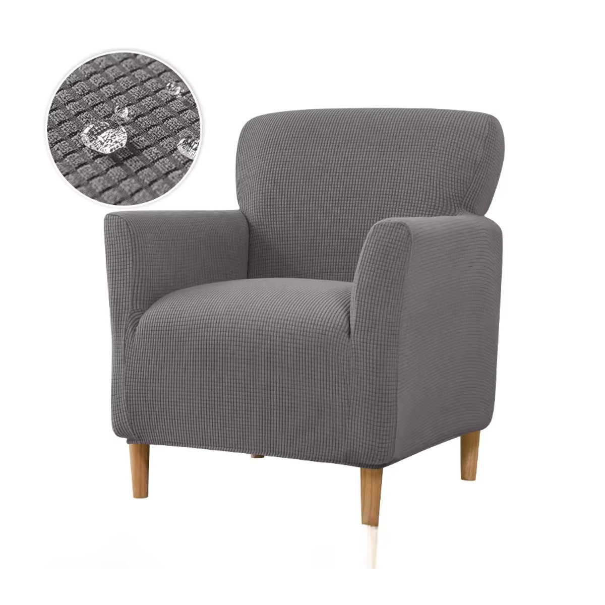 Yupartex Polarfleece Sesselbezug in Grau als elastischer Schonbezug für deinen Sessel - Bild 5