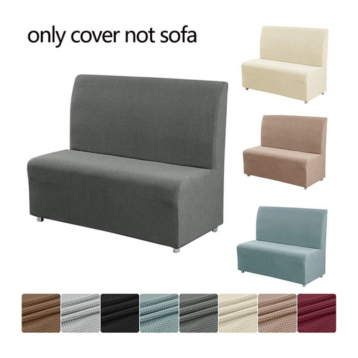 Yupartex Polarfleece Sofa Schonbezug armlos in Grau für Restaurant und Hotel - Bild 1
