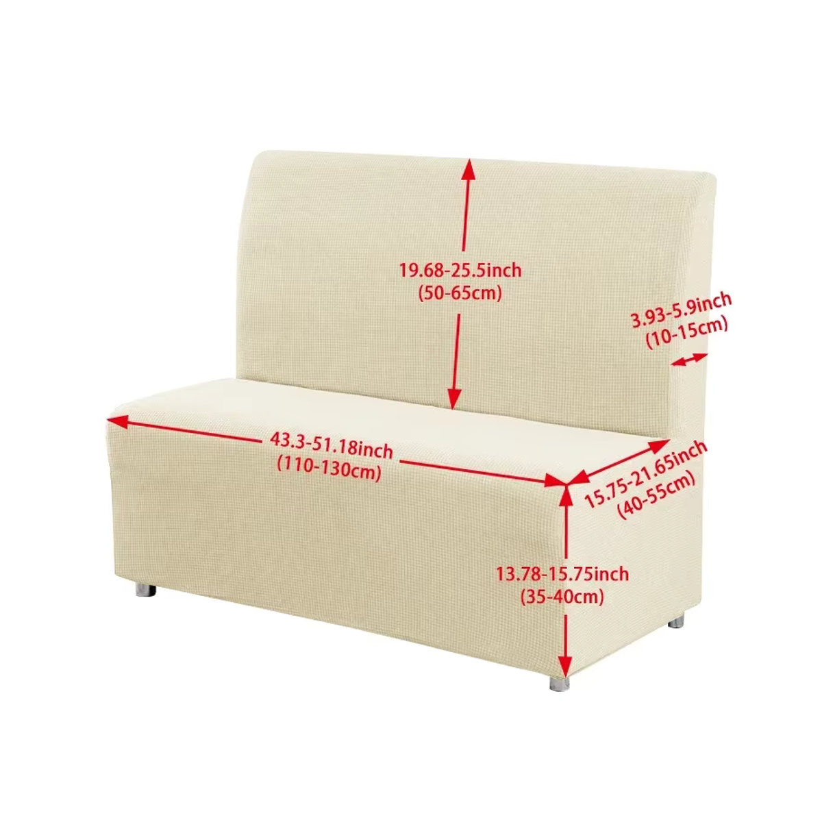 Yupartex Polarfleece Sofa Schonbezug armlos in Grau für Restaurant und Hotel - Bild 2