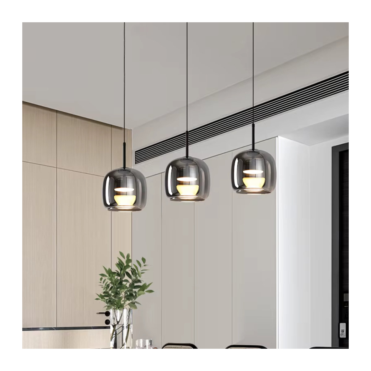 Yushe Kronleuchter in Grau aus Glas im skandinavischen Design für dein Esszimmer - Bild 2
