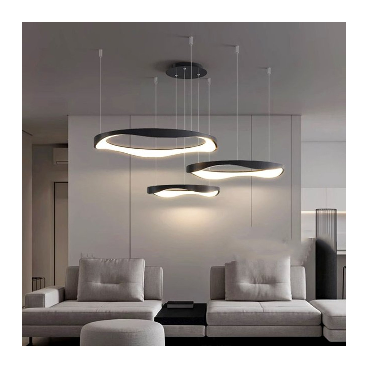 Yushe Pendelleuchte im Retro-Design mit minimalistischem Stil in Schwarz - Bild 1