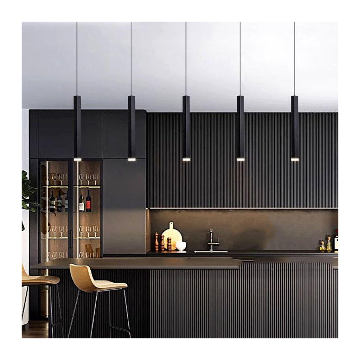 Yushe Pendelleuchte in Schwarz im skandinavischen Design für dein Esszimmer und Wohnzimmer - Bild 1