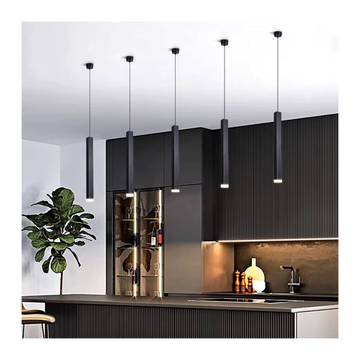 Yushe Pendelleuchte in Schwarz im skandinavischen Design für dein Esszimmer und Wohnzimmer - Bild 2