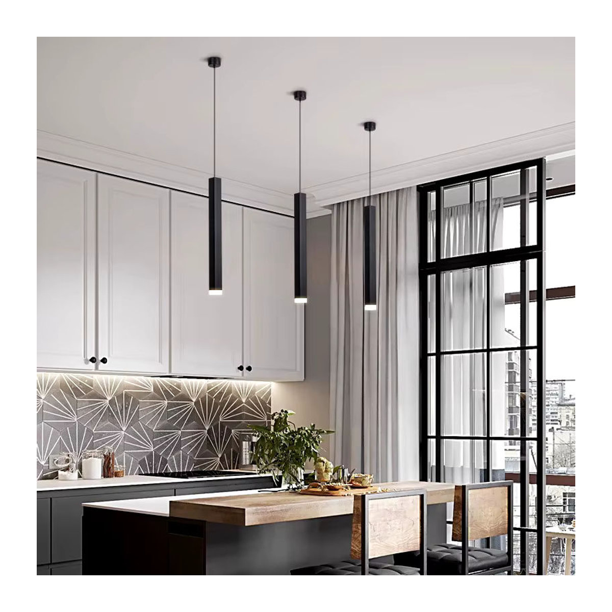 Yushe Pendelleuchte in Schwarz im skandinavischen Design für dein Esszimmer und Wohnzimmer - Bild 5