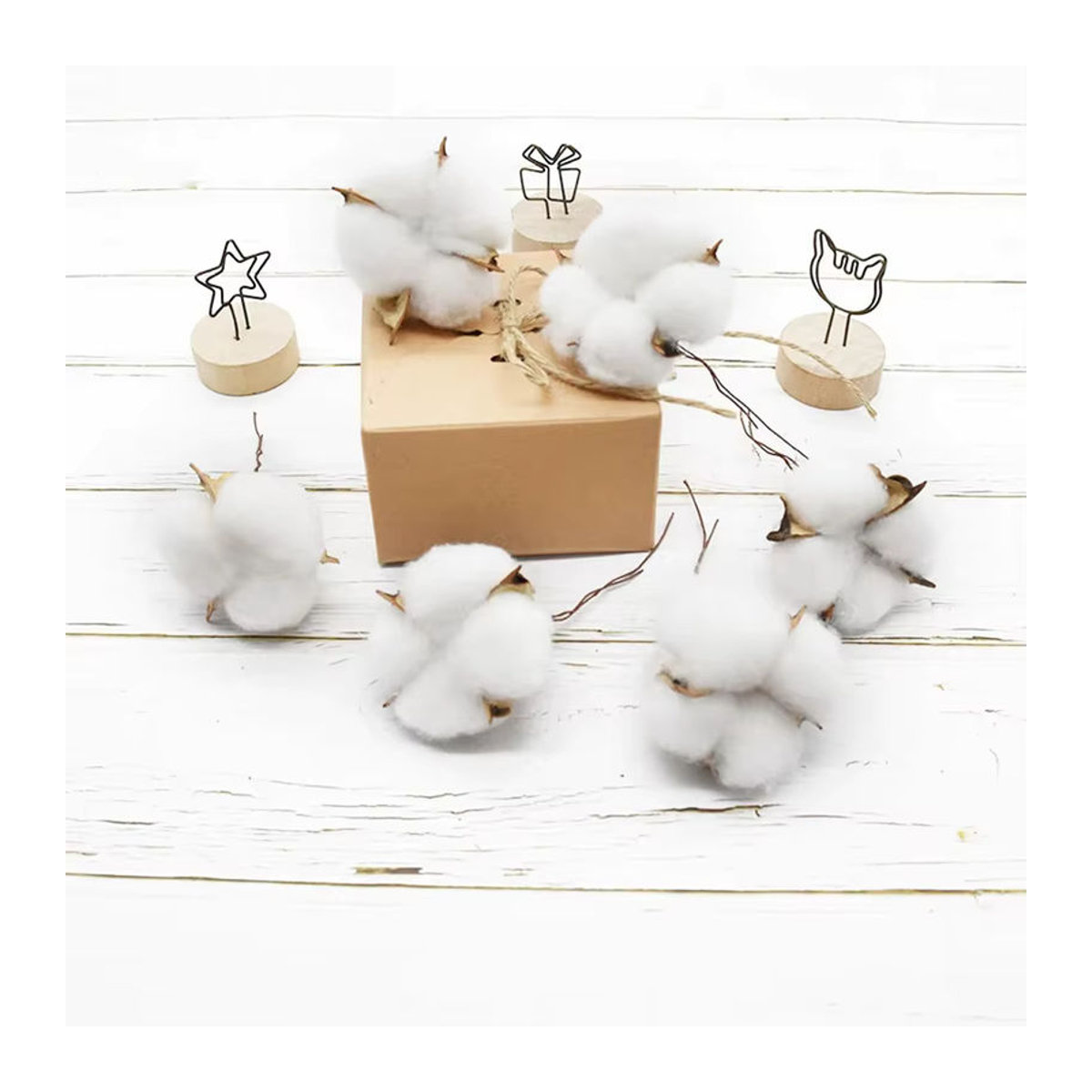 Yusheng Künstliche Baumwollblüten in Weiß, 5 cm Durchmesser, Dekorative Textil-Pflanzen für Hochzeit, Weihnachten und DIY-Kränze - Bild 2