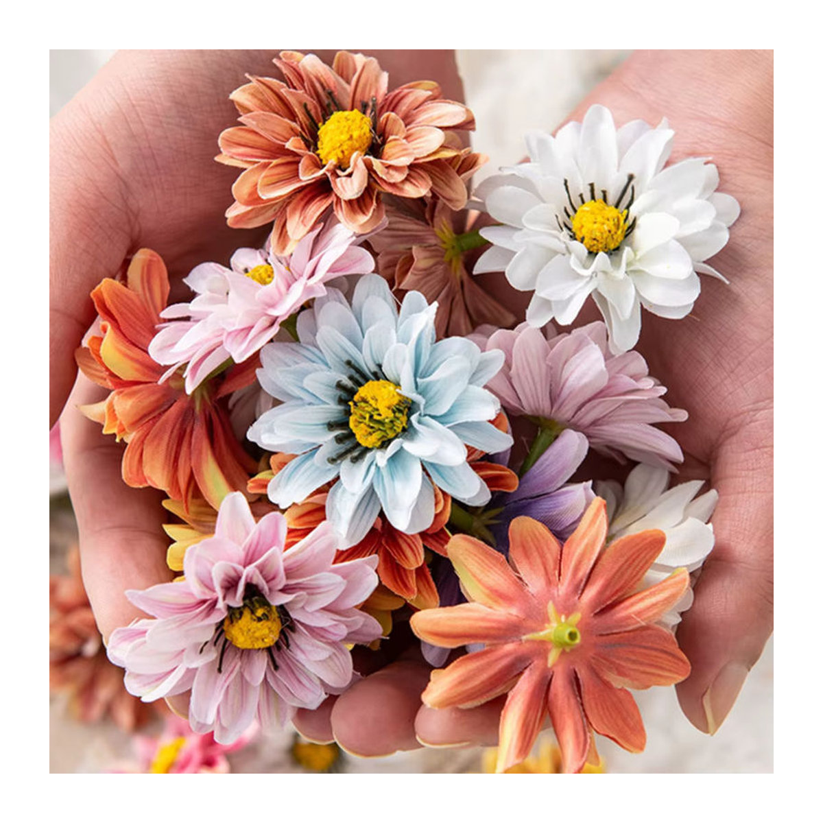Yusheng Künstliche Gänseblümchen Mehrfarbig Einzelstiel für Hochzeiten und Dekorationen - Bild 4