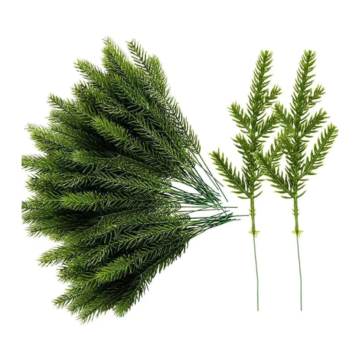 Yusheng Künstliche Kiefernnadeln Grün für Weihnachtsdekoration und DIY-Projekte, 40 Stück - Bild 4