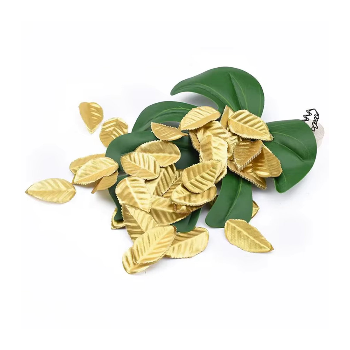 Yusheng Künstliche Seidenrosen in Gold für DIY Dekorationen, Hochzeiten und Weihnachten, 100 Stück - Bild 2