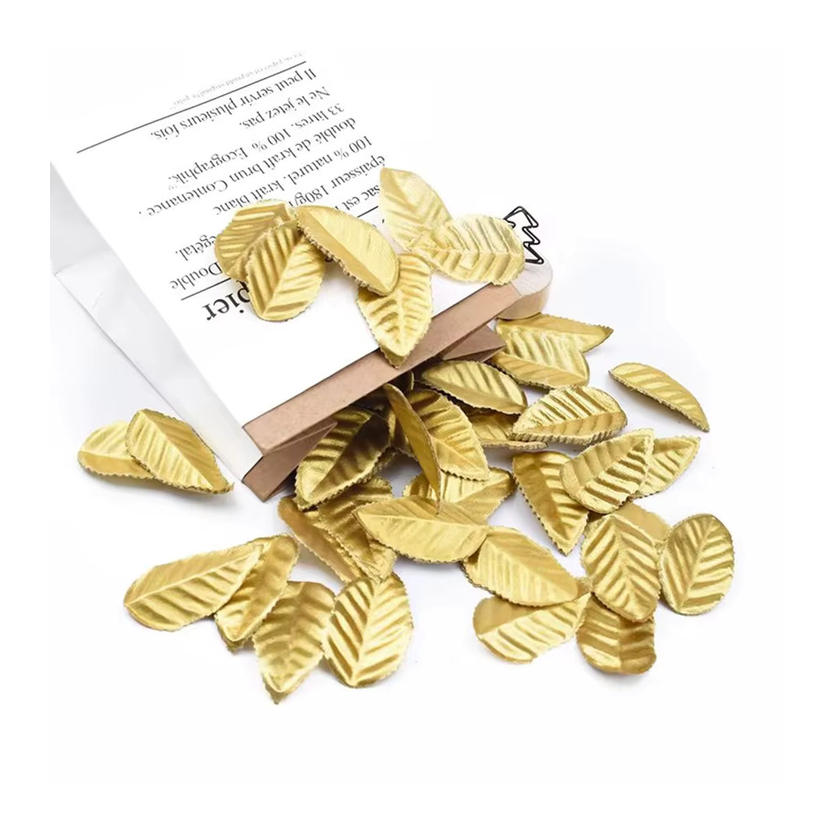 Yusheng Künstliche Seidenrosen in Gold für DIY Dekorationen, Hochzeiten und Weihnachten, 100 Stück - Bild 3
