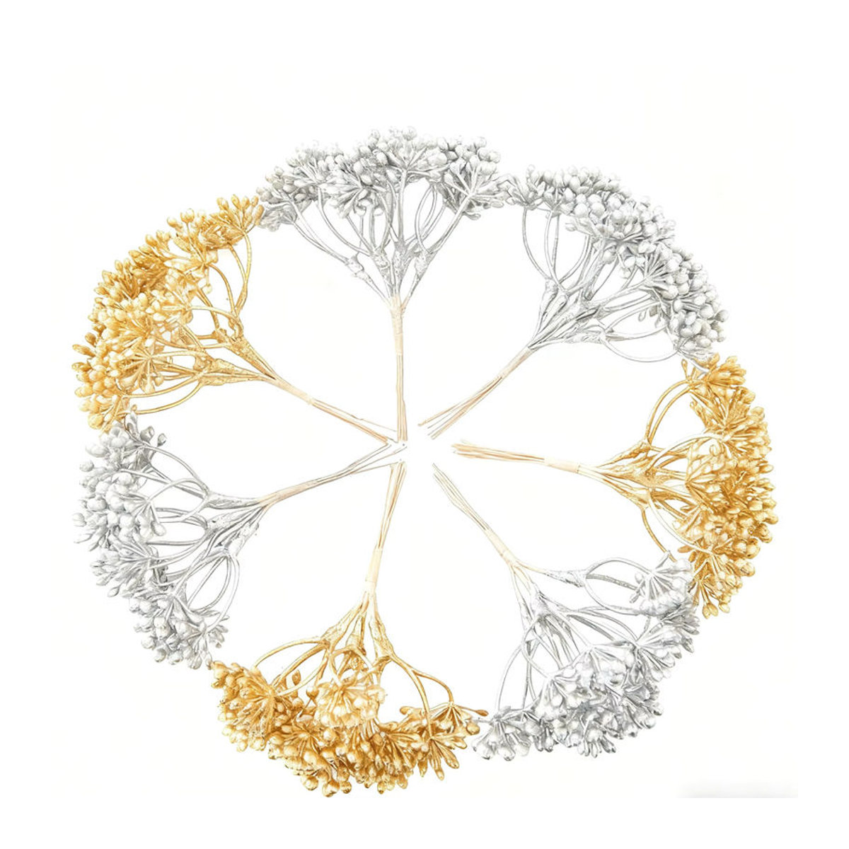 Yusheng Künstlicher Blumenstrauß in Gold für Dekorationen zu Hochzeit und Weihnachten - Bild 3