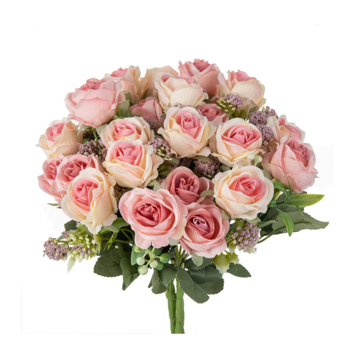 Yusheng Künstliches Rosenbouquet aus Seide in Rosa für Hochzeiten und Tischdekorationen - Bild 3