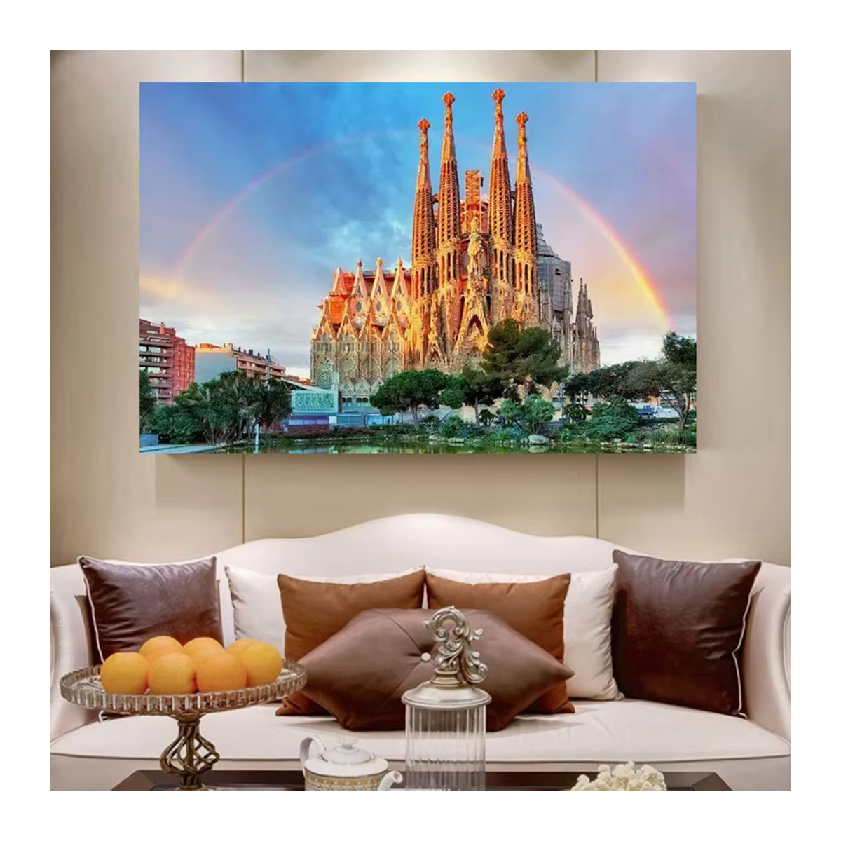 YUTTEE 5D Diamant Malerei Sagrada Familia Barcelona Landschaft Mehrfarbig - Bild 3