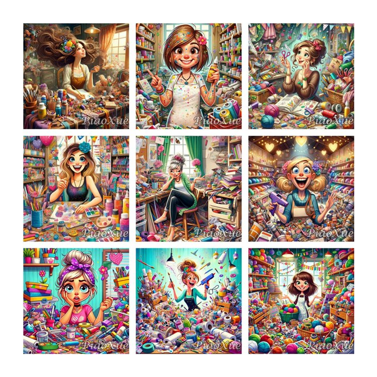 YUTTEE 5D Diamant Malerei Set Cartoon Graffiti Mädchen DIY Diamant Mosaik Stickerei Kreuzstich in Mehrfarbig - Bild 1
