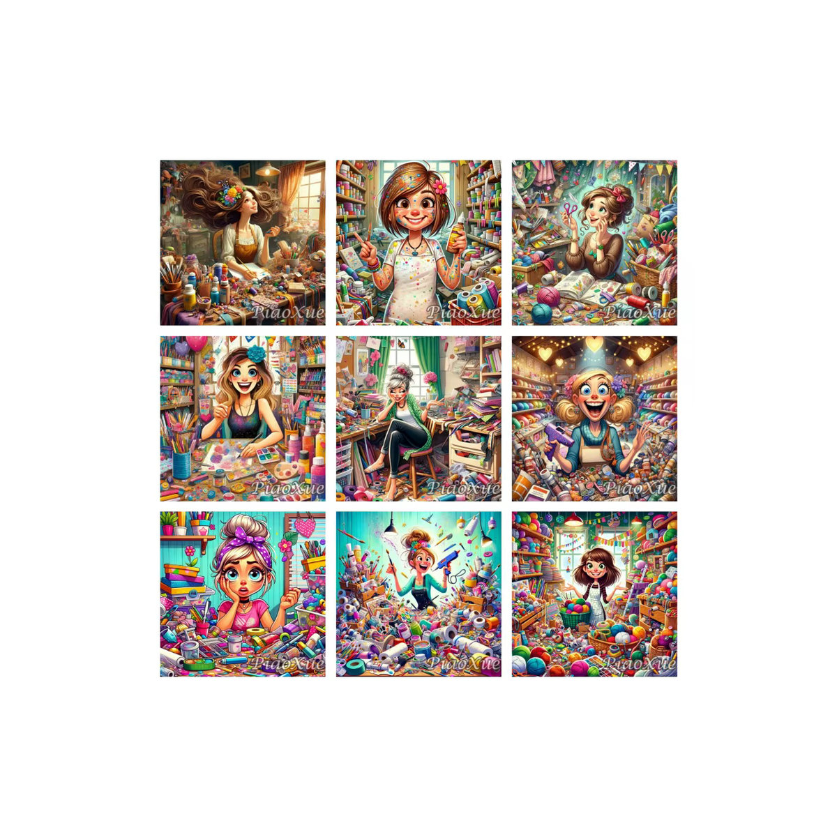 YUTTEE 5D Diamant Malerei Set Cartoon Graffiti Mädchen DIY Diamant Mosaik Stickerei Kreuzstich in Mehrfarbig - Bild 4