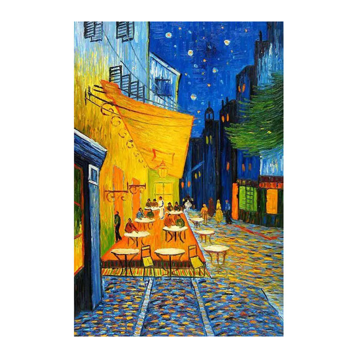 YUTTEE 5D-Diamantgemälde Café-Terrasse bei Nacht von Vincent Van Gogh, Mehrfarbiges Kunstmosaik zum Selbermachen mit runden Steinen zur Wandmontage - Bild 2