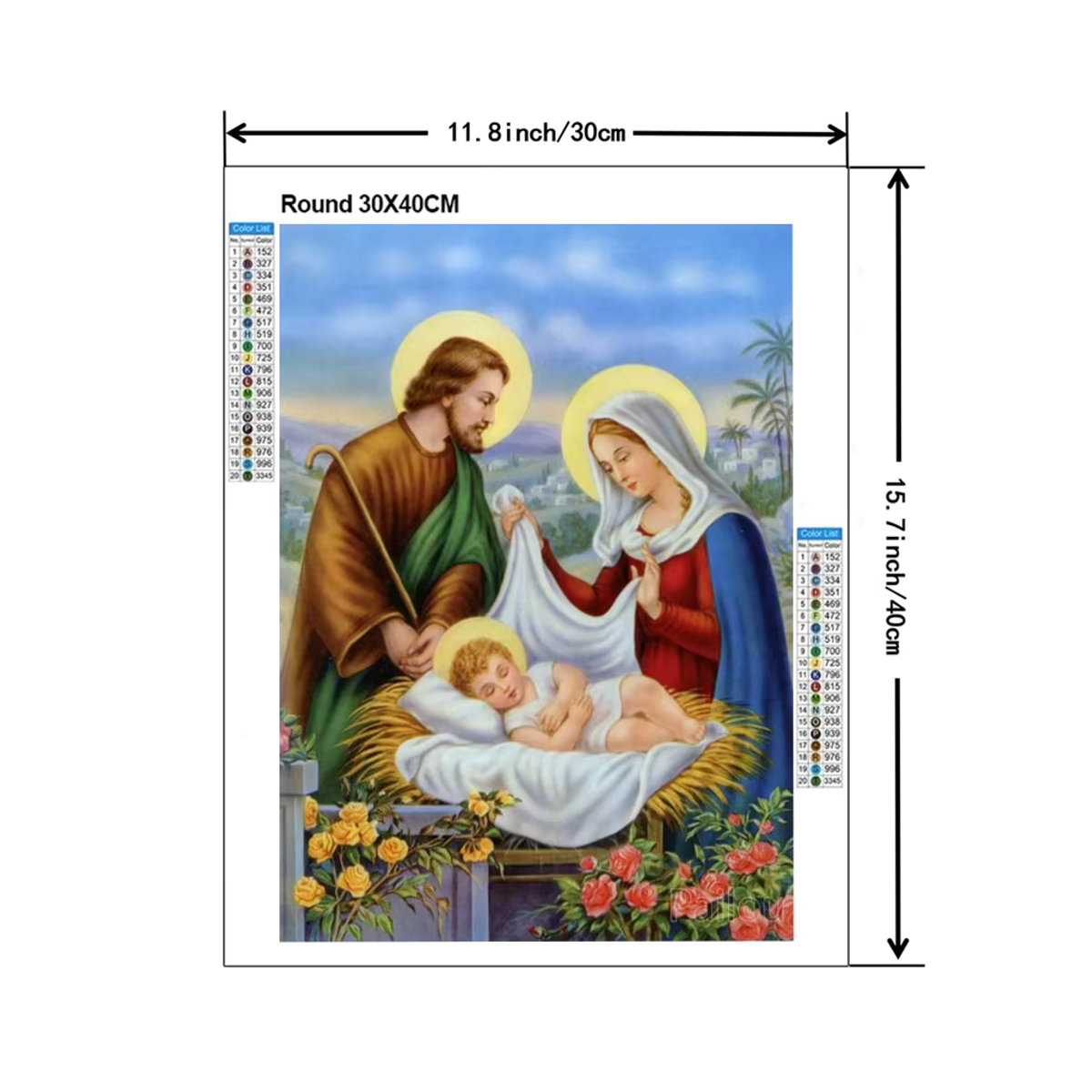 YUTTEE 5D Diamantmalerei Madonna und Jesus DIY Mosaik Stickerei mit runden Steinen in Mehrfarbig - Bild 2