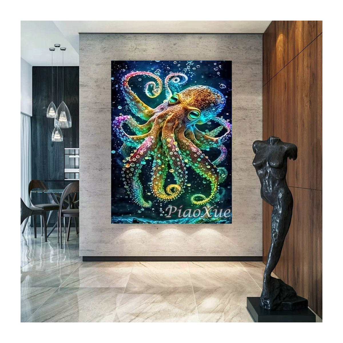 YUTTEE 5D Diamantmalerei Ozean Meereslebewesen Mosaik Stickerei Set mit Oktopus und Rochen in Mehrfarbig - Bild 1