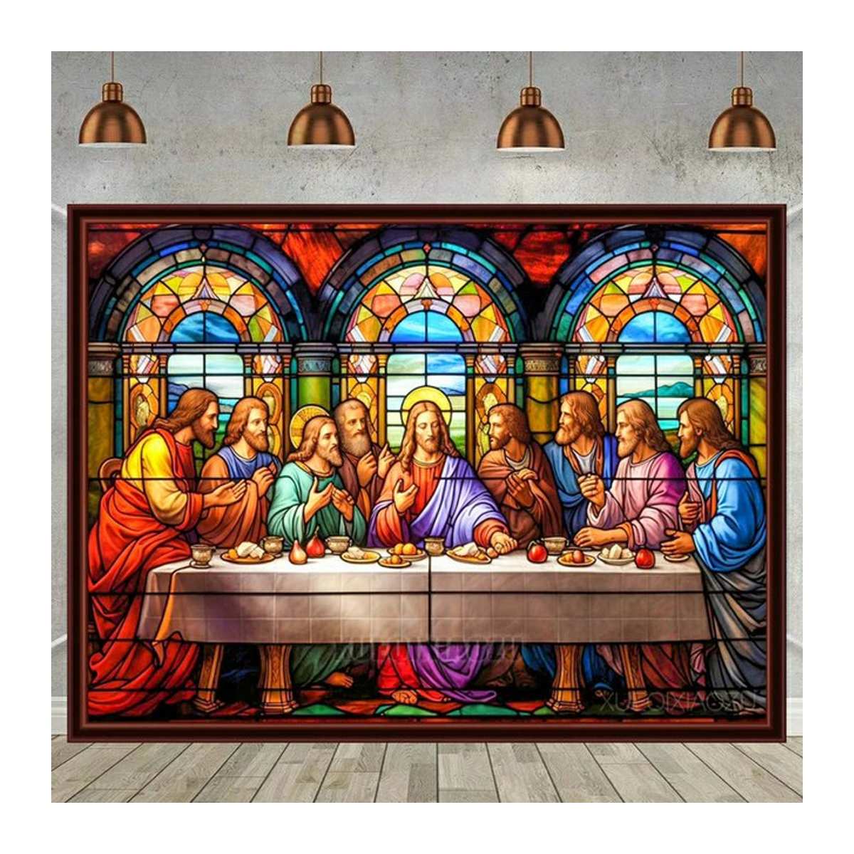 YUTTEE 5D DIY Diamant Malerei Das letzte Abendmahl Jesus Strass Bild als Kreuzstich Set in Mehrfarbig - Bild 1