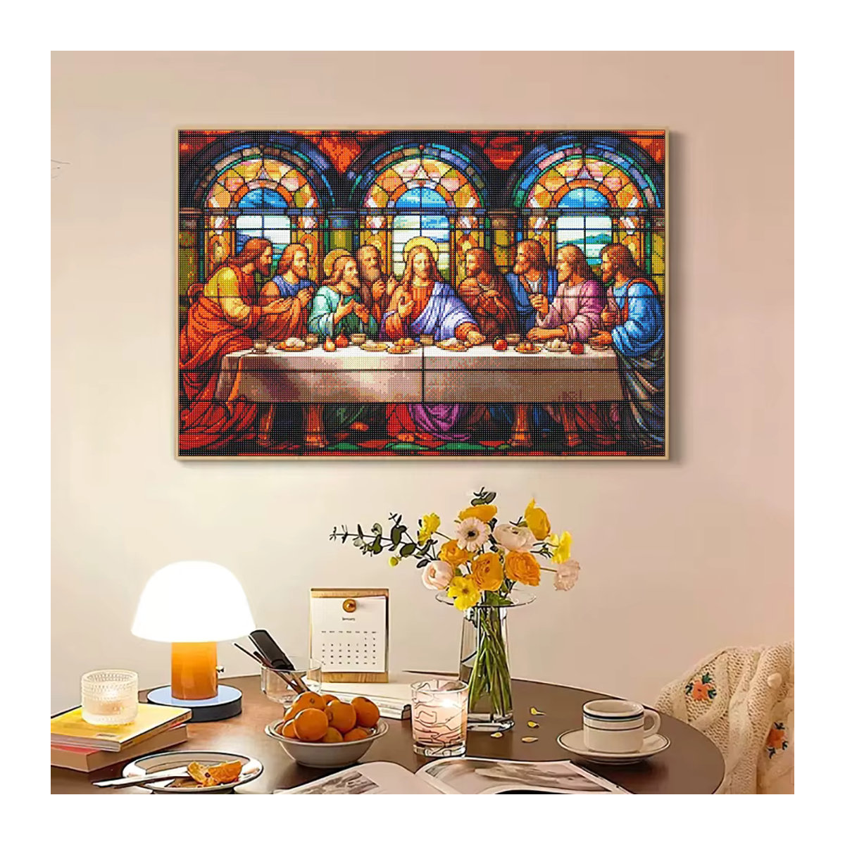 YUTTEE 5D DIY Diamant Malerei Das letzte Abendmahl Jesus Strass Bild als Kreuzstich Set in Mehrfarbig - Bild 2