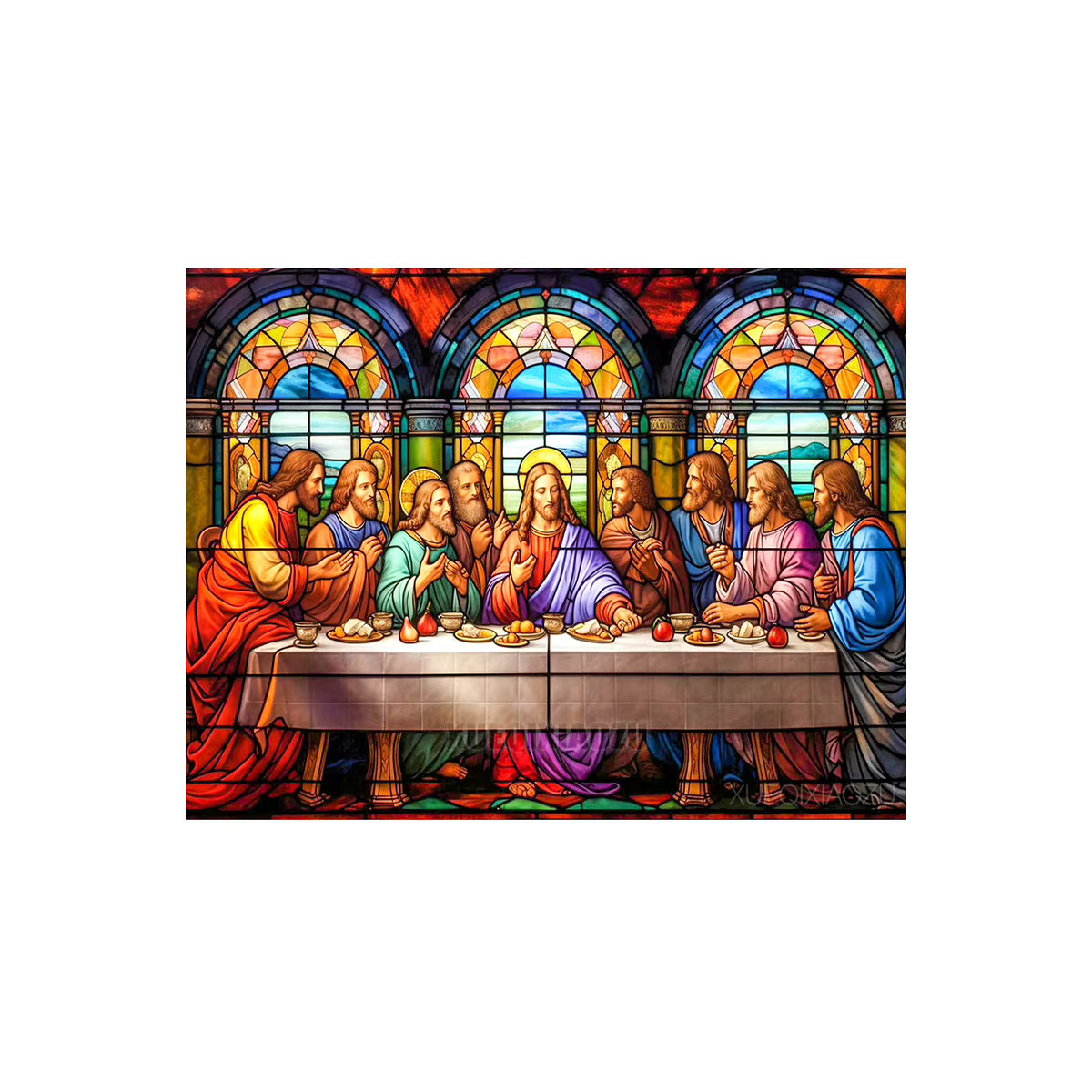 YUTTEE 5D DIY Diamant Malerei Das letzte Abendmahl Jesus Strass Bild als Kreuzstich Set in Mehrfarbig - Bild 3