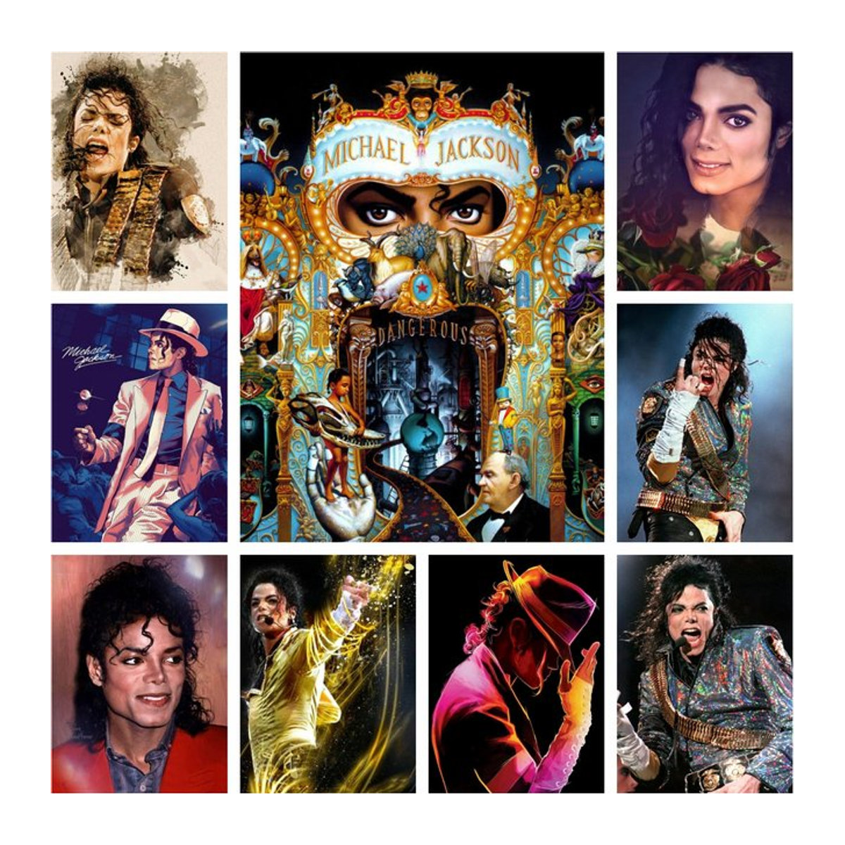 YUTTEE 5D DIY Diamant Stickerei Michael Jackson Mosaik Set, mehrfarbig, Durchmesser: 30 cm - Bild 1